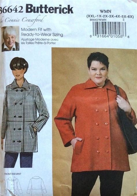 Butterick Sewing Pattern B6642 Double Breasted Jacket Coat Size WMN