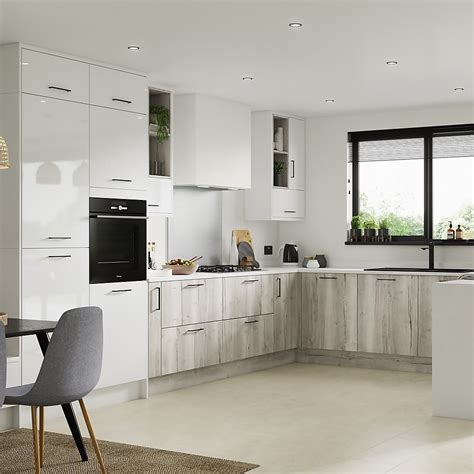 Modern Slab Kitchen Larder Door Pair H X W Mm Gloss White