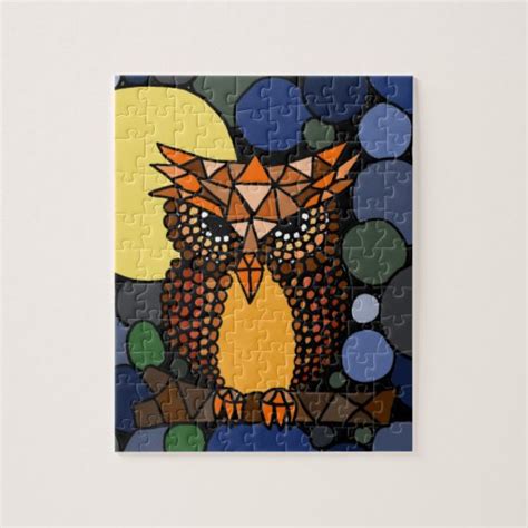 Colorful Original Owl Abstract Art Design Jigsaw Puzzles | Zazzle