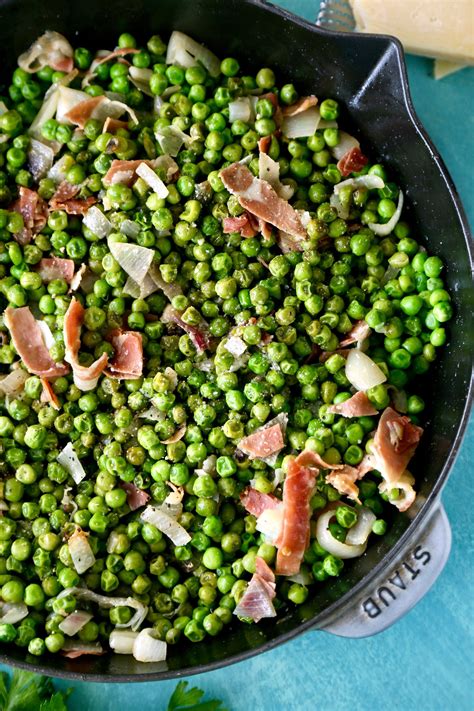 Sautéed Peas with Prosciutto - The Chunky Chef