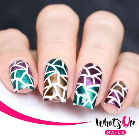 Stunning Nail Art With Mosaic Stencils From Whats Up Nails