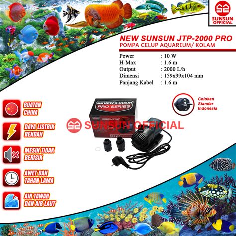 Jual NEW SUNSUN JTP 2000 2500 3000 PRO Pompa Celup Kolam Aquarium