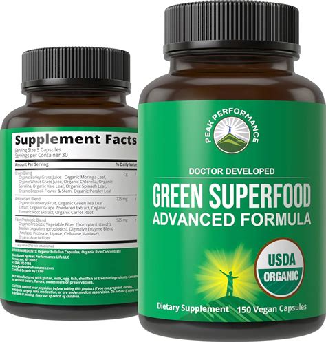 Organic Super Greens C Psulas Suplemento De Superalimentos De