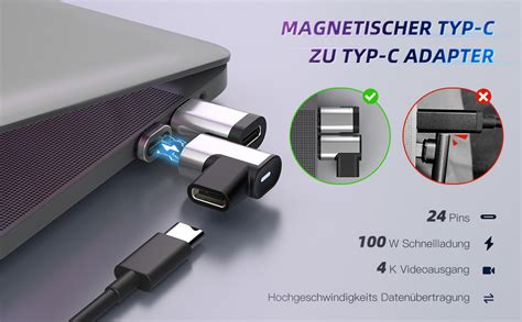 Moko Usb C Magnetisch Adapter St Ck Pins Typ C Anschluss