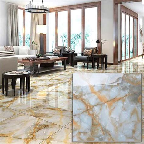 White Polished Ceramic Floor Tiles Size X Mm Model Hs Gn