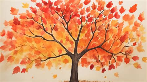 Fall Tree Painting A Backgrounds | JPG Free Download - Pikbest