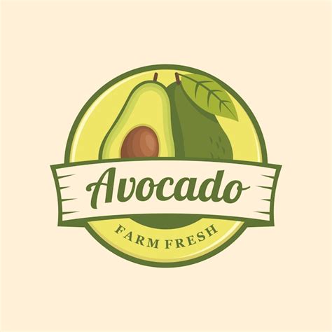 Emblema Logo Aguacate Vector Premium