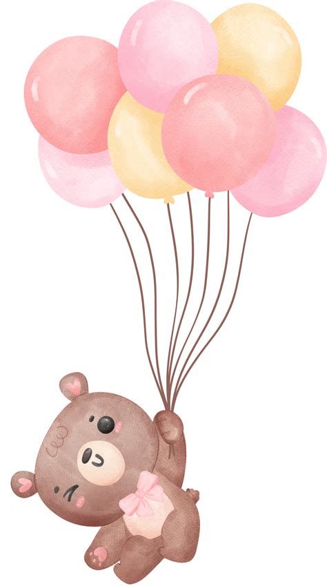 Teddy bear with balloons 28719578 PNG