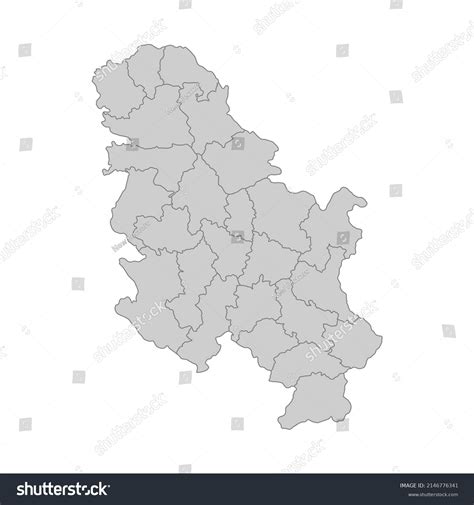 Outline Political Map Serbia High Detailed Stock Vector (Royalty Free ...