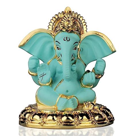 Buy Gold Art India Ceramic Gold Plated Terracotta Big Ear Ganesha Idol