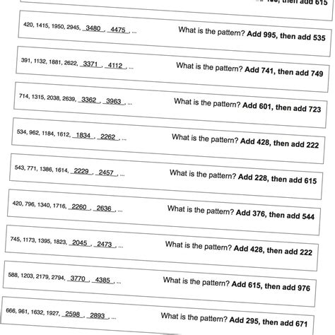 Grade 5 Number Patterns Worksheets Pdf Kidsworksheetfun