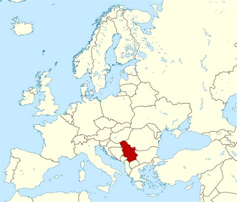 Detallado mapa de ubicación de Serbia en Europa Serbia Europa