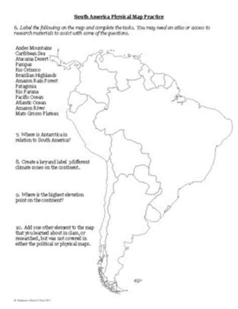 Spanish Speaking Countries Map Worksheet