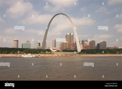 The St Louis Skyline With The Gateway Arch And Mississippi River In