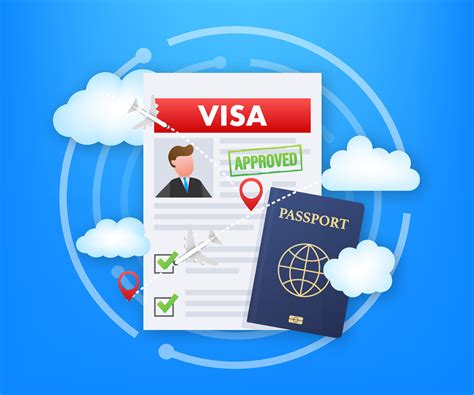 Visa application. Travel approval. Immigration visa. Vector stock