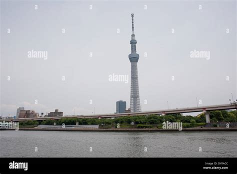 Skytree tower and Sumida River, Tokyo, Japan Stock Photo - Alamy