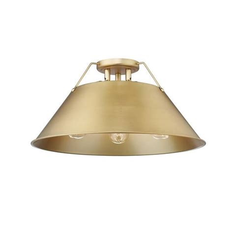 Golden Lighting Orwell In Light Brushed Champagne Bronze Flush