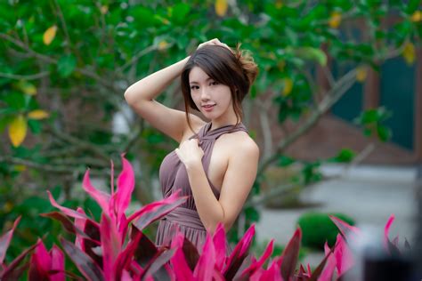 Asian 4K Brunette Woman Model Depth Of Field HD Wallpaper Rare