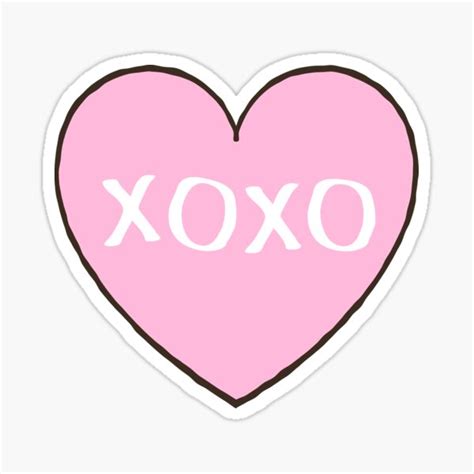 Pink Heart With Xoxo Hugs And Kisses Sticker For Sale By Mhea