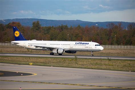 Lufthansa Aircraft At The Start On The Runway Frankfurt Airport