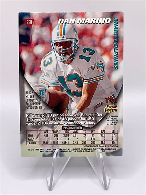 Dan Marino Topps Stadium Club Dot Matrix Hof Miami Dolphins