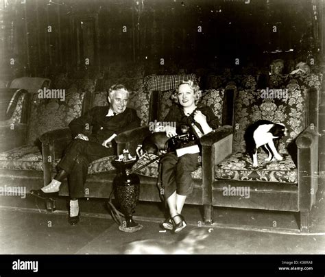 Charles Chaplin And Marion Davies In The Private Cinema At San Simeon The Home She Shared With