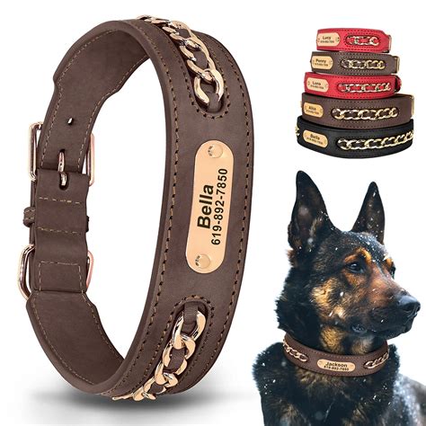 Collier De Chien En Cuir Personnalis Plaque Signal Tique D Tiquette D