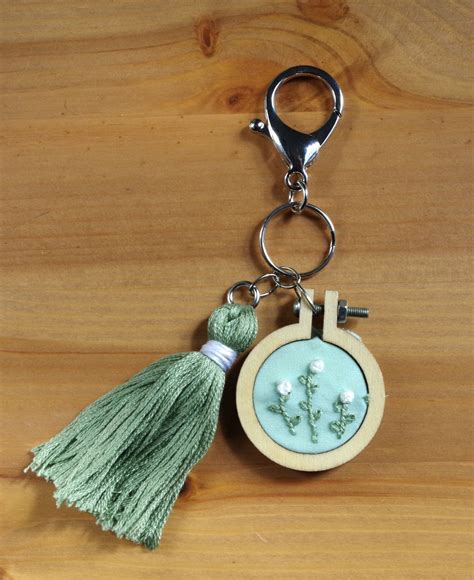 Embroidered Keychain Bag Embellishment Zipper Charm Bridesmaid Gift