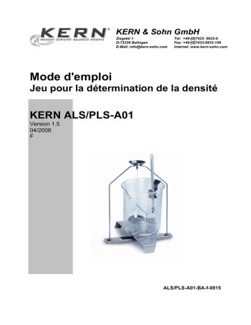 Kern Mode D Emploi Manualzz