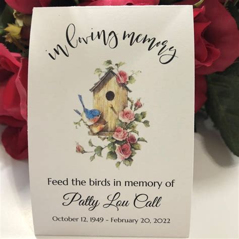 Bird Seed Memorial Packets Etsy