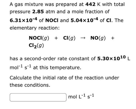 Solved A Gas Mixture Was Prepared At K With Total Chegg