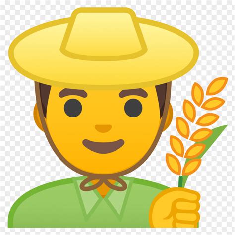 Emoji Emojipedia Farmer Emoticon Man PNG Image - PNGHERO