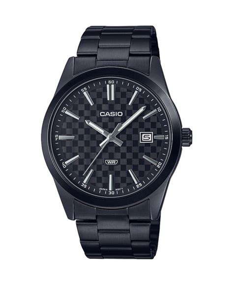 Купить часы Men's Three-Hand Black Stainless Steel Watch 41mm, MTPVD03B ...