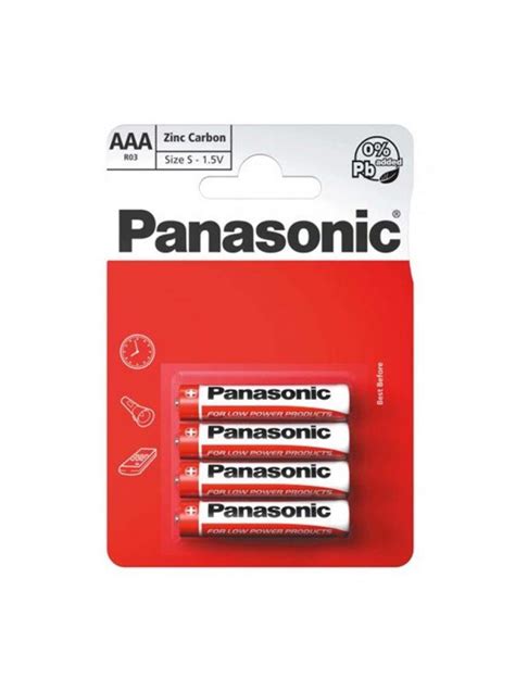 Panasonic Zinc Carbon 4 X AAA Battery Pack