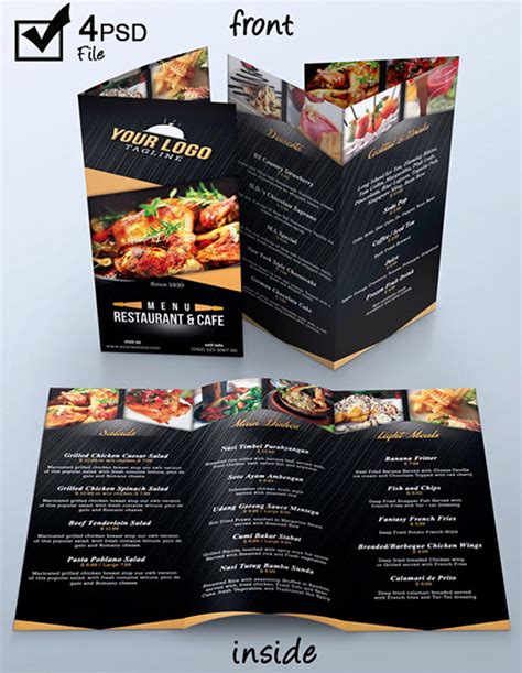 30 Inspired Restaurant Menu Brochure Designs You Must See | Naldz Graphics