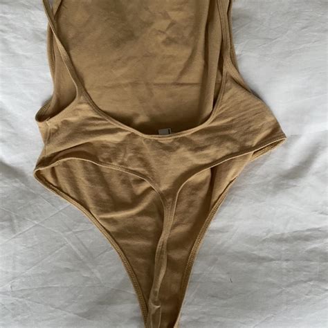 Nude American Apparel Bodysuit With Low Back Super Depop