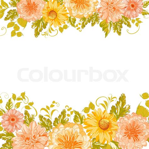 Invitation Kort Med Blomster Stock Foto Colourbox