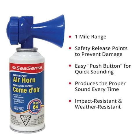 Seasense Air Horn Large Size 3 5 Oz 118 Db Loud 1 Mile Range Meets Epa And Uscg Standards