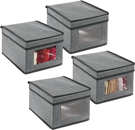 Mdesign Lot De Bo Tes De Rangement Empilables En Tissu Doux Avec