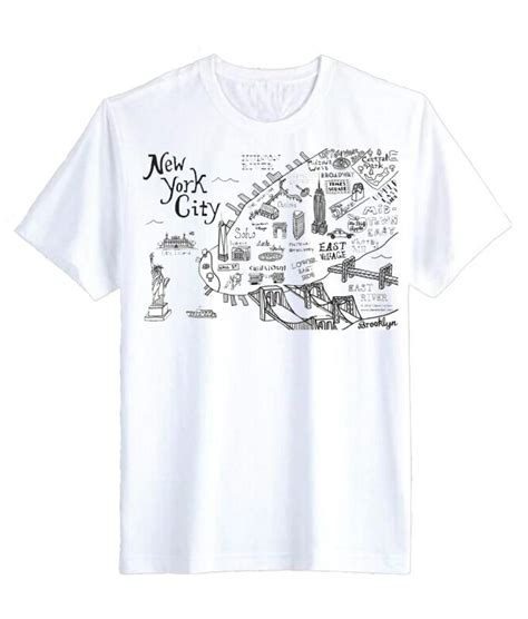 New York City Map Illustration And Wall Decal T Shirt