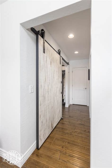 White Vertical Plank Door Porter Barn Wood