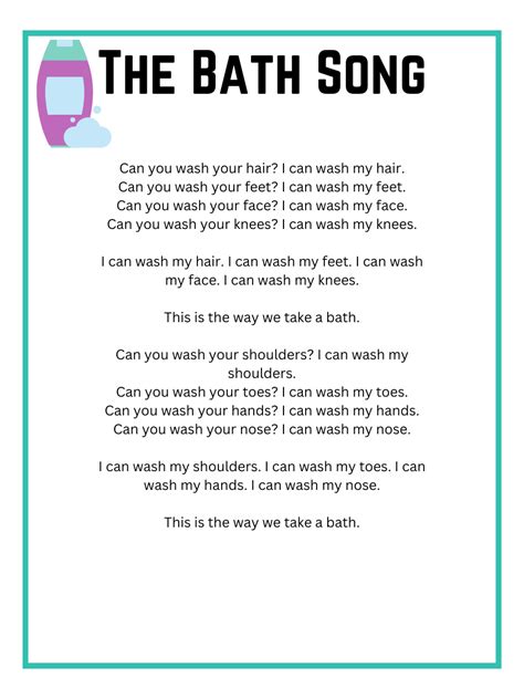 Sing and Splash Bathtime Songs for Kids [Lyrics and Printables] - Easy ...