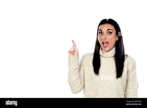 Attractive Brunette Woman Isolated On A White Background Stock Photo Alamy