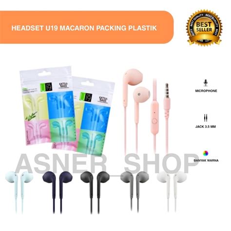 Jual Headset U19 Macaron Makaron Plastik Hf Earphone Kabel Dove Glossy