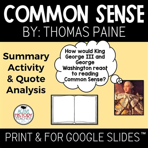 Common Sense By Thomas Paine Word Search Puzzle Worksheet Activity