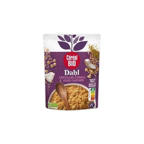 Dahl Lentilles Corail Et Pois Chiches C R Al Bio G Cdiscount Au