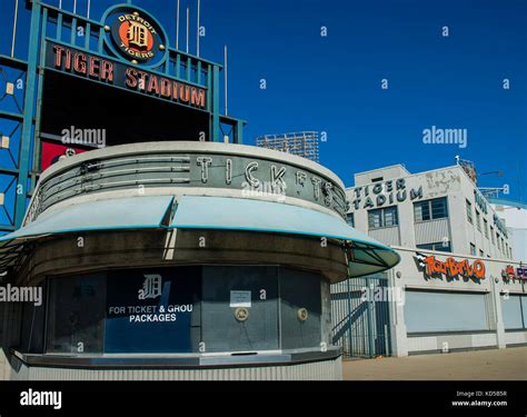 Ticket booth at detroits old tiger stadium Stock Photo - Alamy