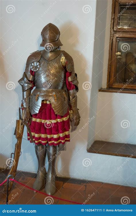 Bran, Romania: Red Vintage Men`s Clothing. The Interior Of The Medieval ...