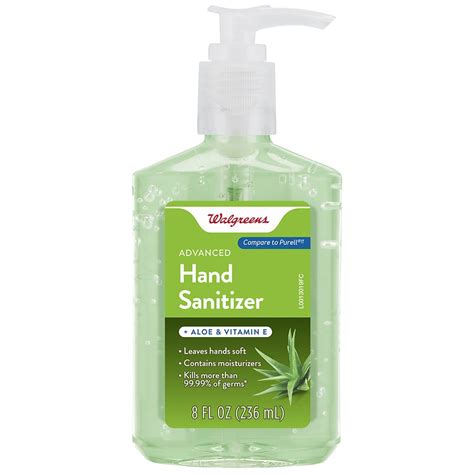 Walgreens Advanced Hand Sanitizer Gel Aloe Walgreens