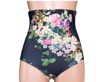 Items Similar To Hawaiian Print And Polkadot High Waist Bikini On Etsy